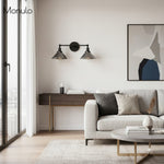 Load image into Gallery viewer, Conique Metal Industrial Wall Sconce – Dual Cone Copper Vanity Light
