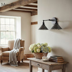 Load image into Gallery viewer, Conique Metal Industrial Wall Sconce – Dual Cone Copper Vanity Light
