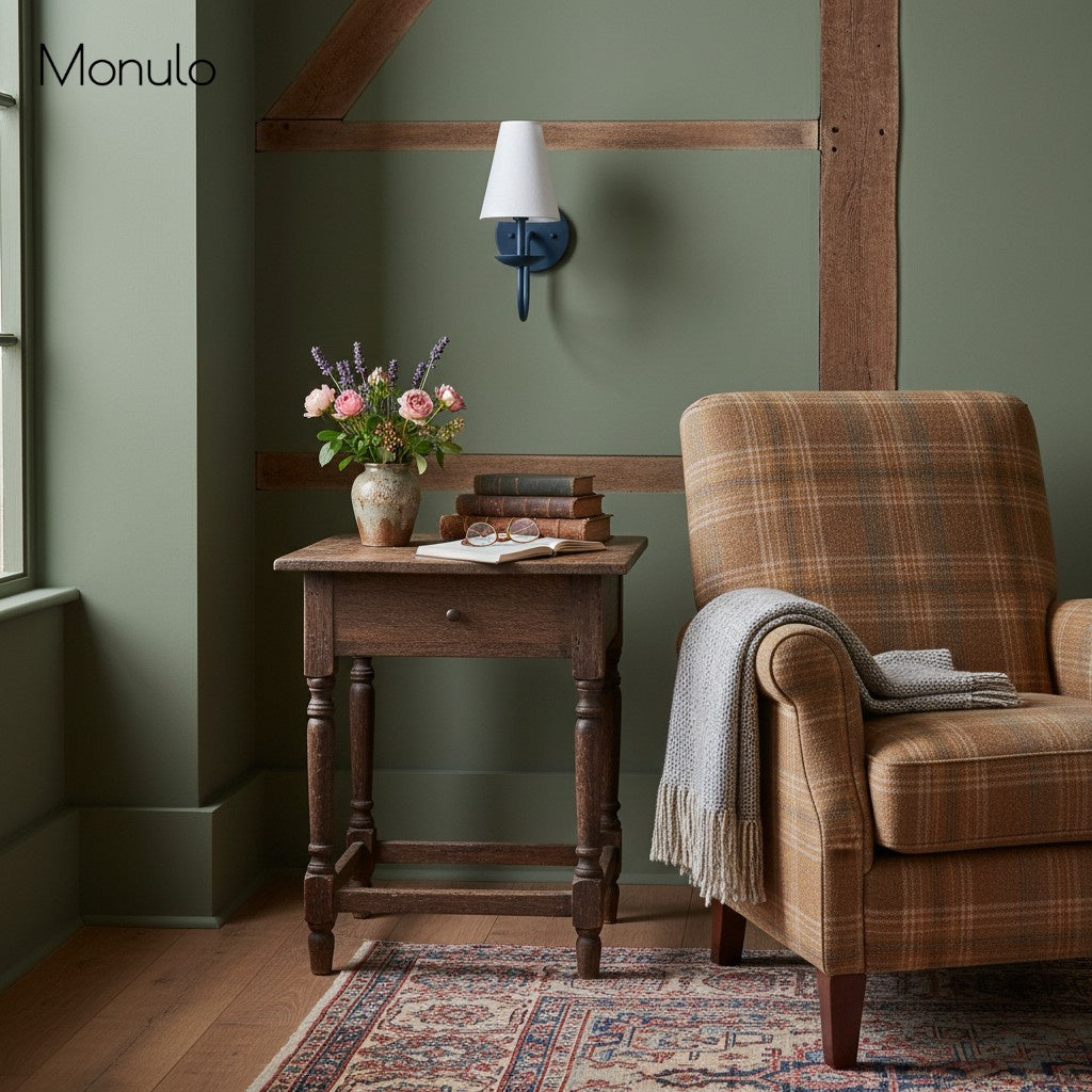 Applique murale classique en métal Curva – Abat-jour en lin pour chambre et couloir