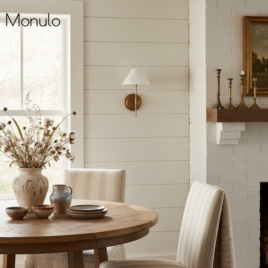 Luminella Elegant Bronze Linen Wall Light – Classic Design for Bedroom & Hallway