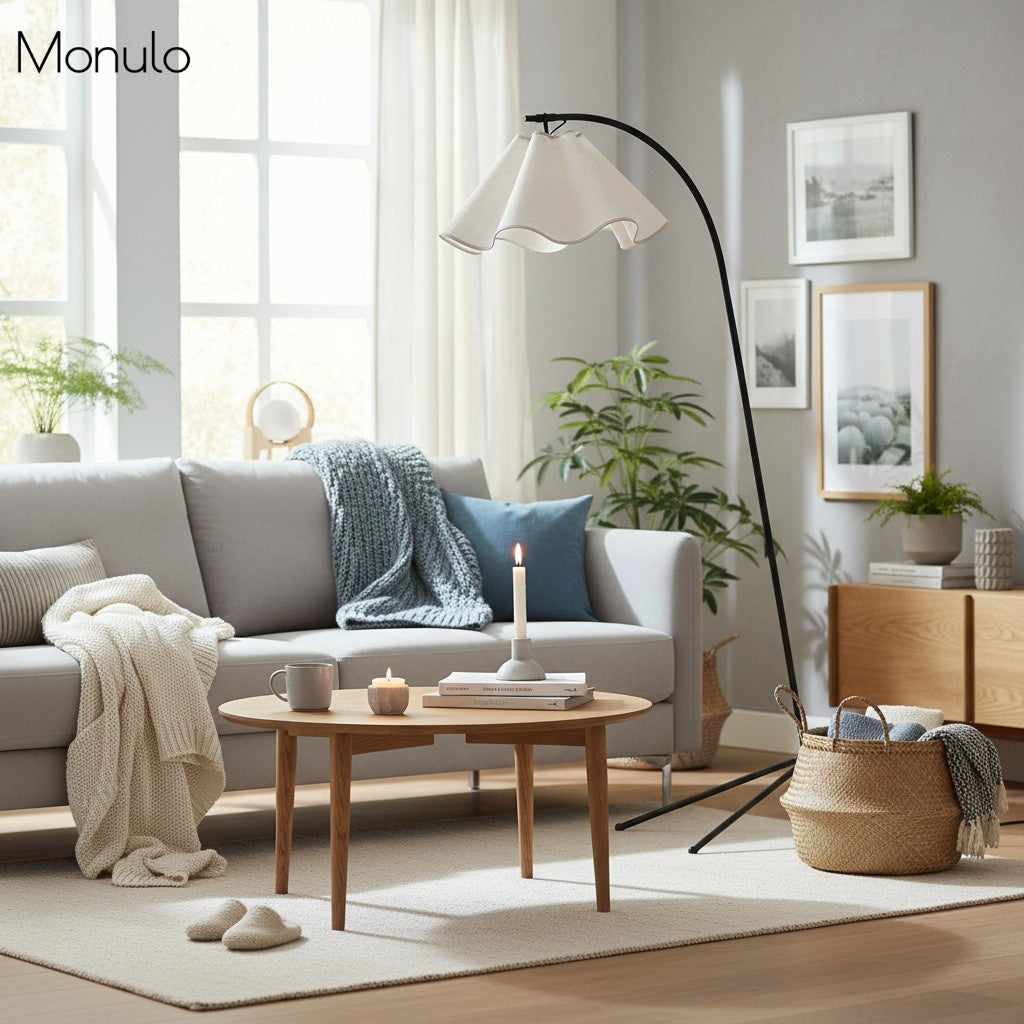 Oslan Elegance Arc-Style Floor Lamp – Modern Minimalist Lighting for Living Spaces