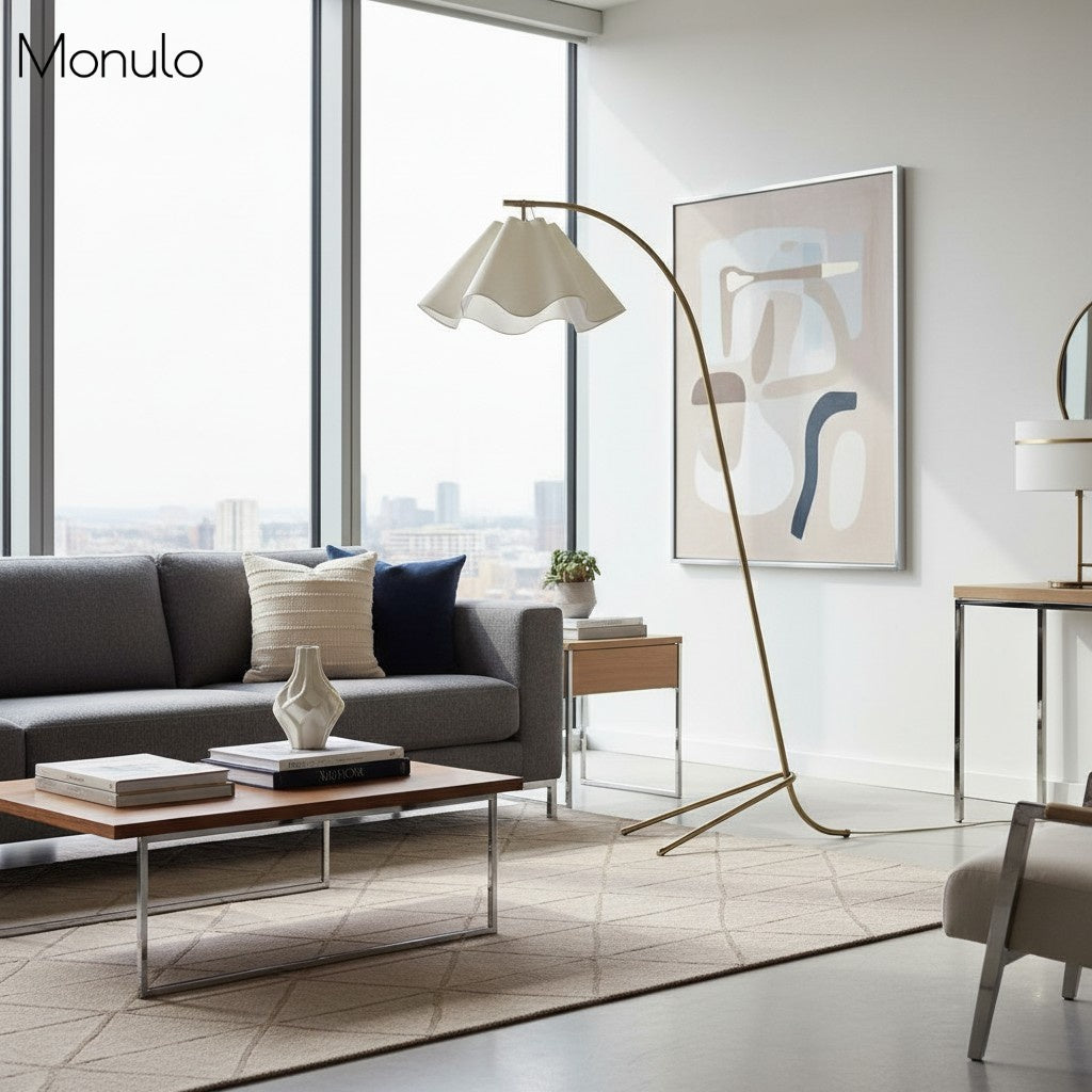 Oslan Elegance Arc-Style Floor Lamp – Modern Minimalist Lighting for Living Spaces