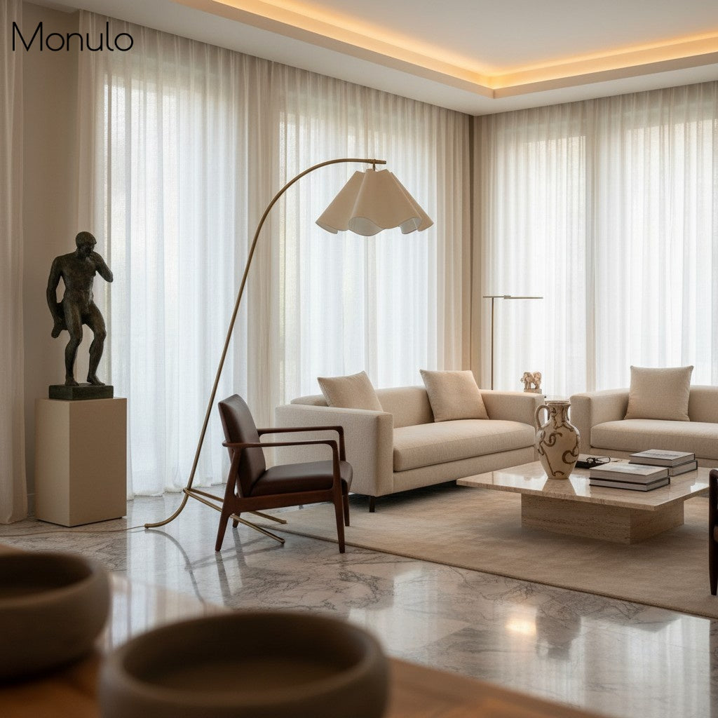 Oslan Elegance Arc-Style Floor Lamp – Modern Minimalist Lighting for Living Spaces