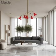 Bellina Floral Glass Chandelier – Elegant Flower-Shaped Glass Pendant Light for Dining Rooms and Living Spaces