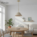 Charger l'image dans la visionneuse de galerie, Suspension conique en tissu doux Lorvion – Luminaire suspendu moderne pour espaces cosy