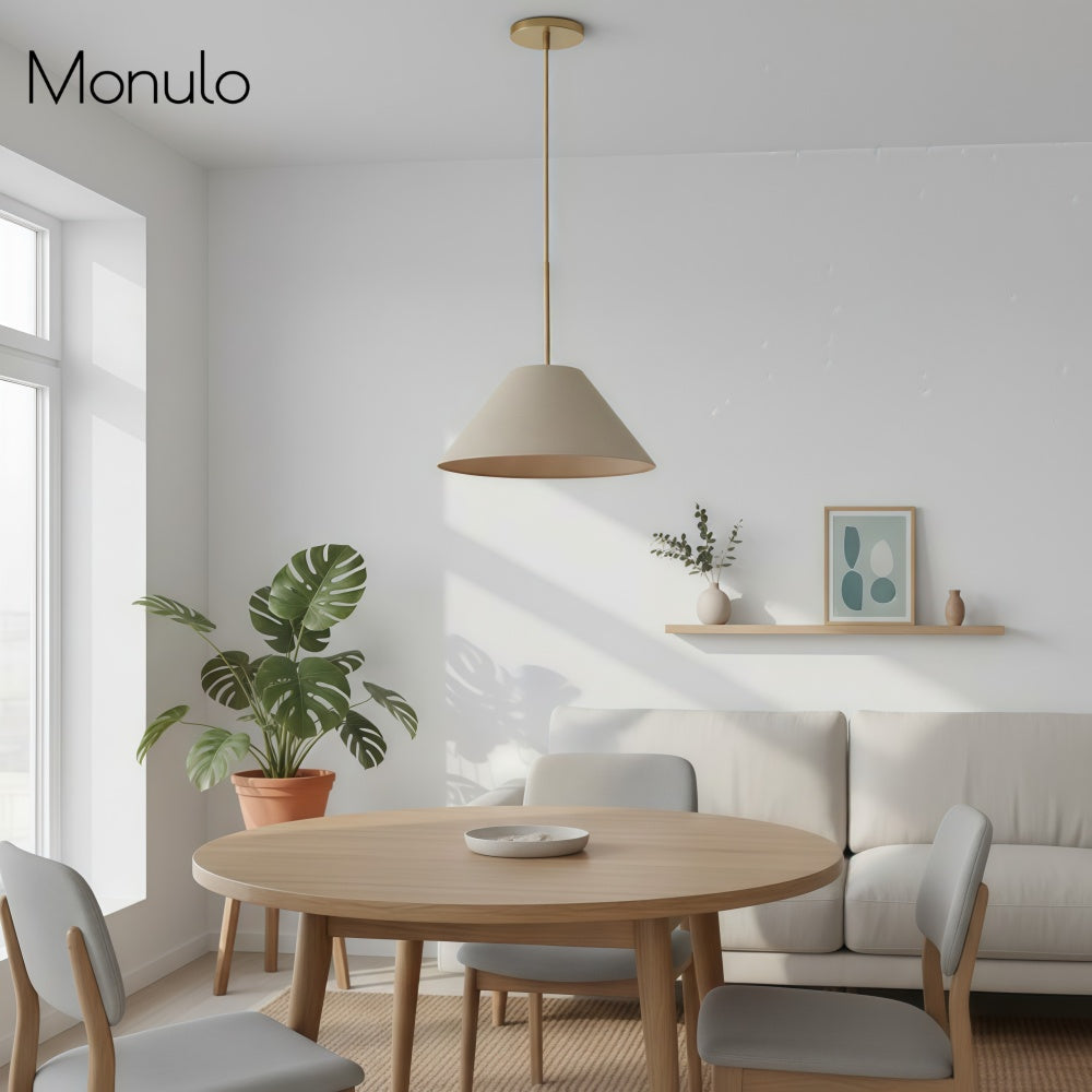 Suspension conique en tissu doux Lorvion – Luminaire suspendu moderne pour espaces cosy