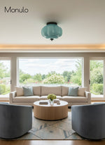 Load image into Gallery viewer, Retro Milk Semi Flush Mount Eloise Ceiling Light
