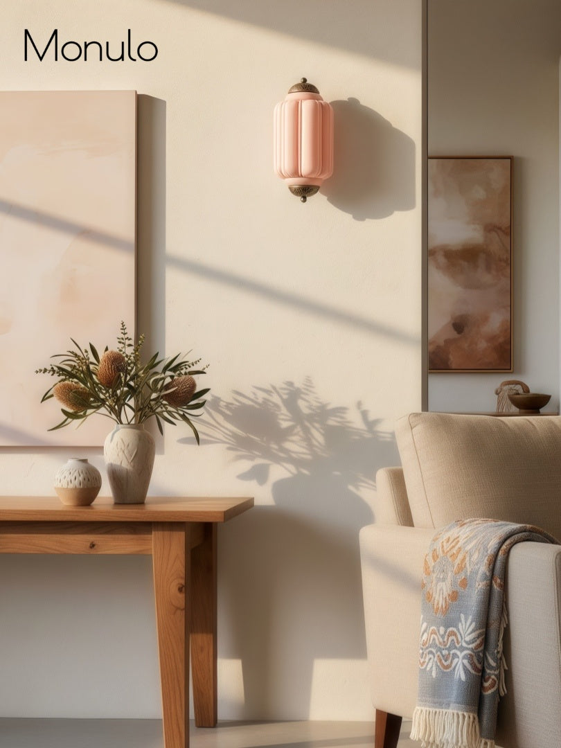 Vintage Milk Glass Flush Eloise Wall Sconce for Bedside Hallway