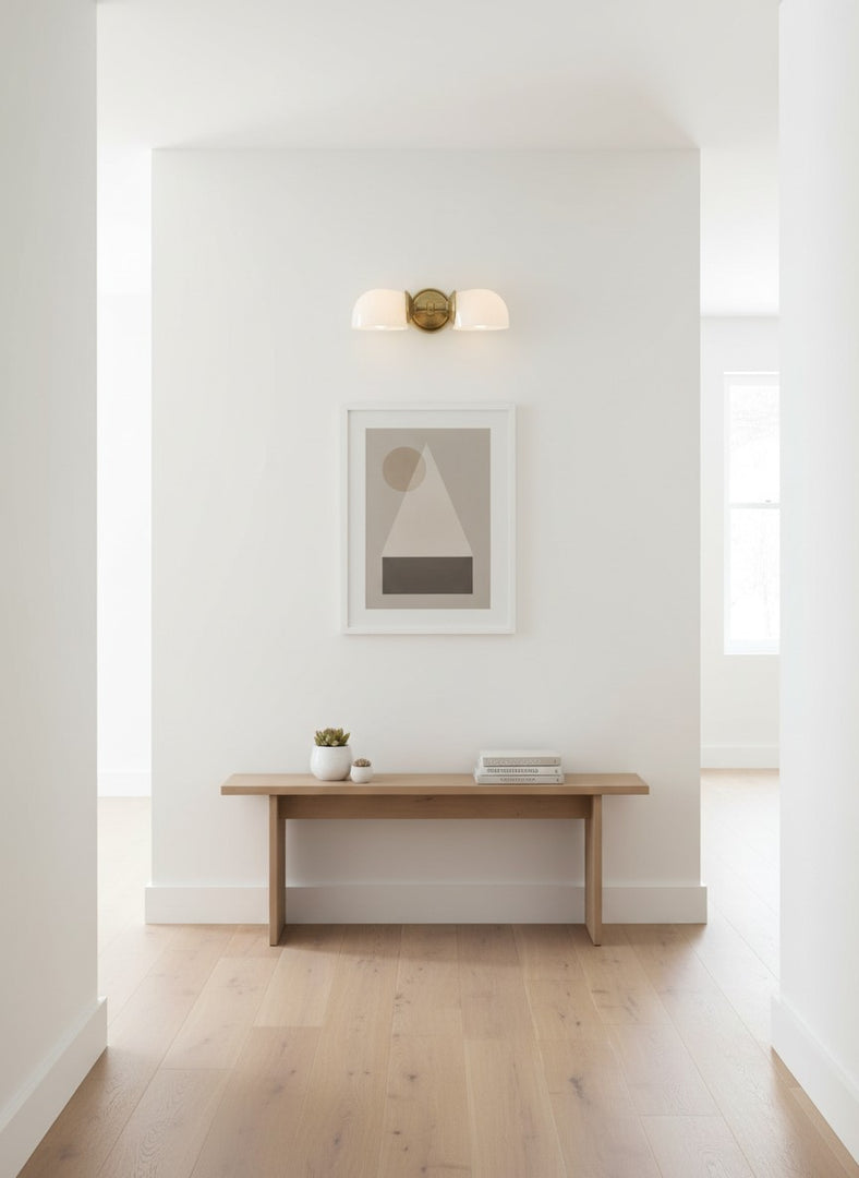 Double Globe Sconce – Horizontal Wall Light In Polished Brass Finish