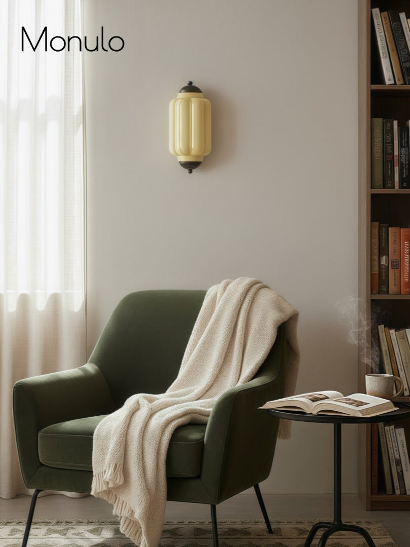 Vintage Milk Glass Flush Eloise Wall Sconce for Bedside Hallway