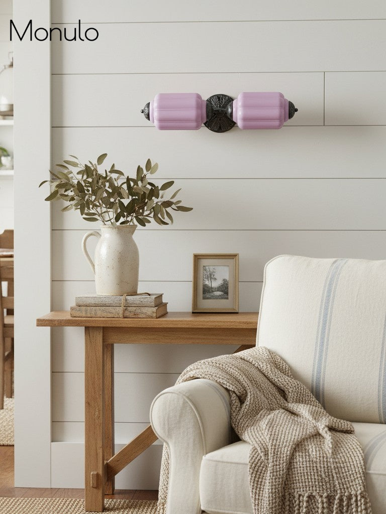 American Vintage Glass Lantern Shaped Horizontal Eloise Wall Sconce