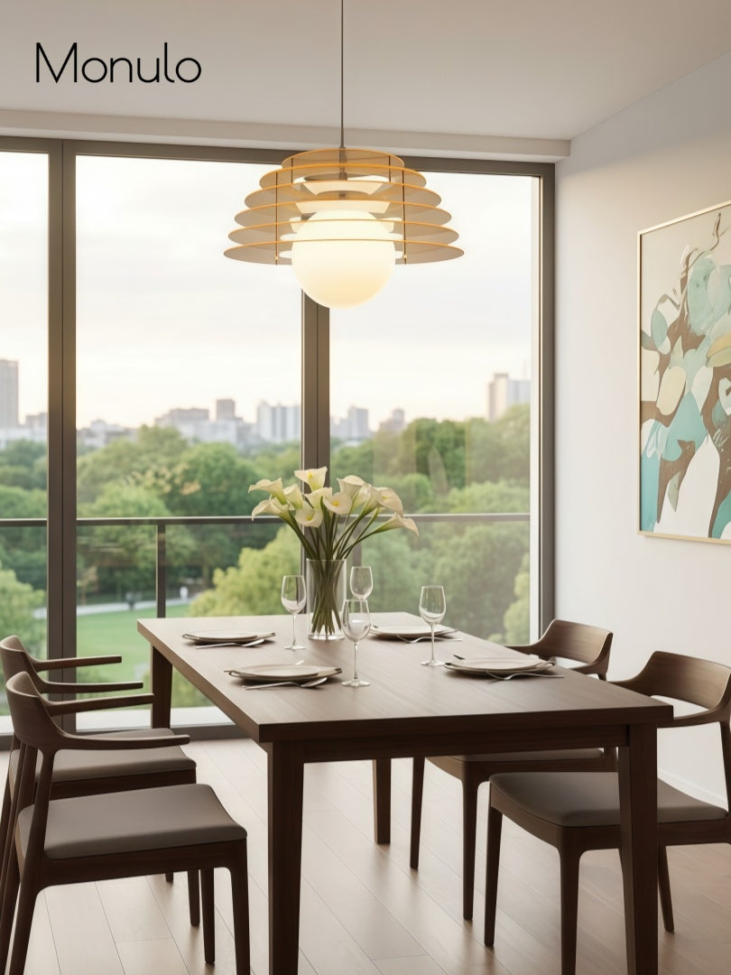 Sunrise Pendant Light – Ambient Pendant With Bauhaus Memphis Geometry – AFTERGLOW S5