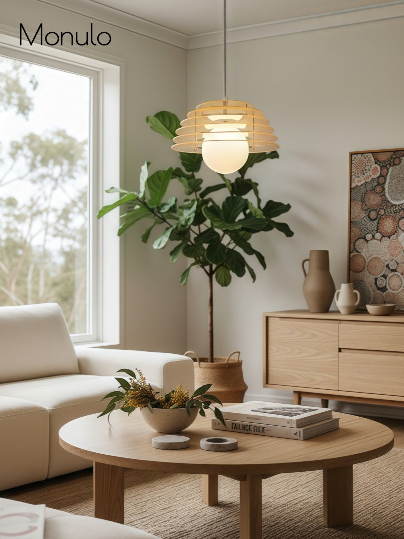 Sunrise Pendant Light – Ambient Pendant With Bauhaus Memphis Geometry – AFTERGLOW S5