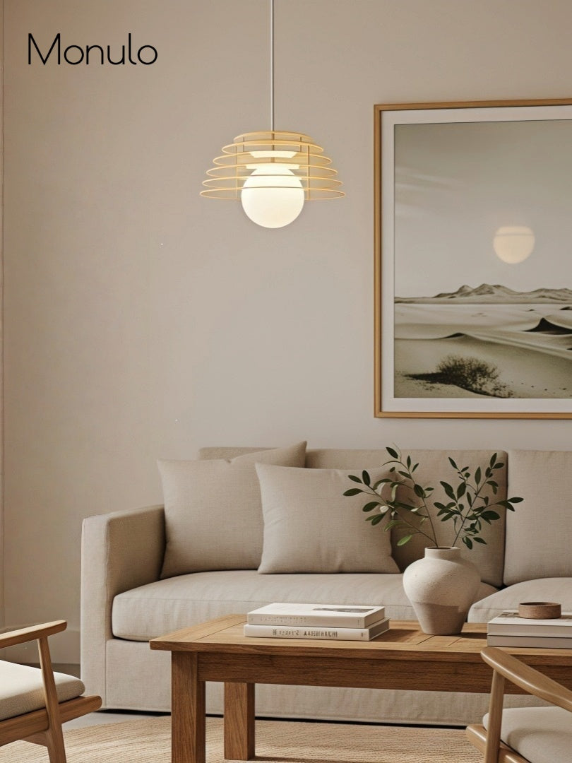 Sunrise Pendant Light – Ambient Pendant With Bauhaus Memphis Geometry – AFTERGLOW S5