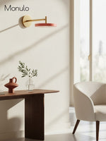 Cargar imagen en el visor de la Galería, Aplique de pared metálico monocromático escandinavo: iluminación para la decoración del dormitorio
