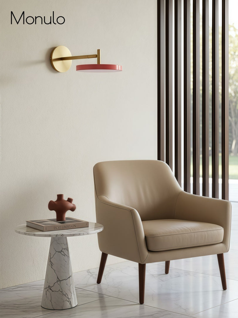 Aplique de pared metálico monocromático escandinavo: iluminación para la decoración del dormitorio