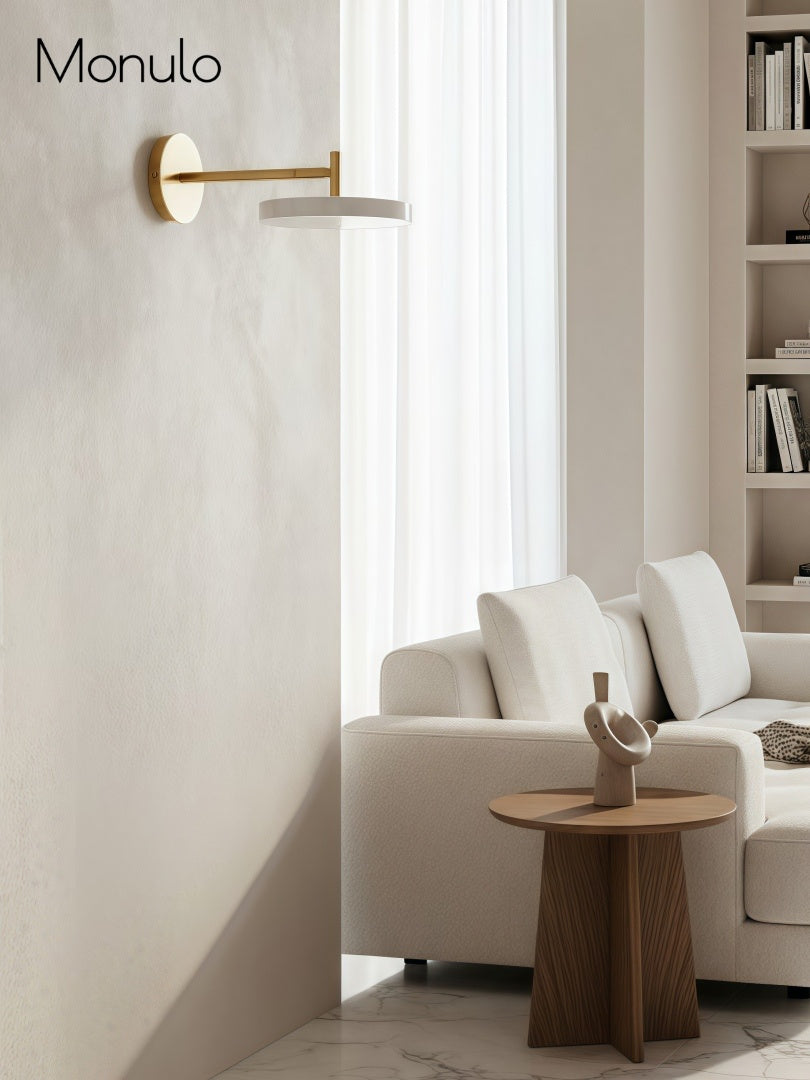 Aplique de pared metálico monocromático escandinavo: iluminación para la decoración del dormitorio