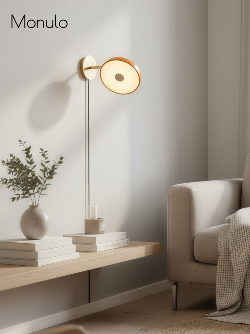 Aplique de pared metálico monocromático escandinavo: iluminación para la decoración del dormitorio