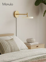 Cargar imagen en el visor de la Galería, Aplique de pared metálico monocromático escandinavo: iluminación para la decoración del dormitorio
