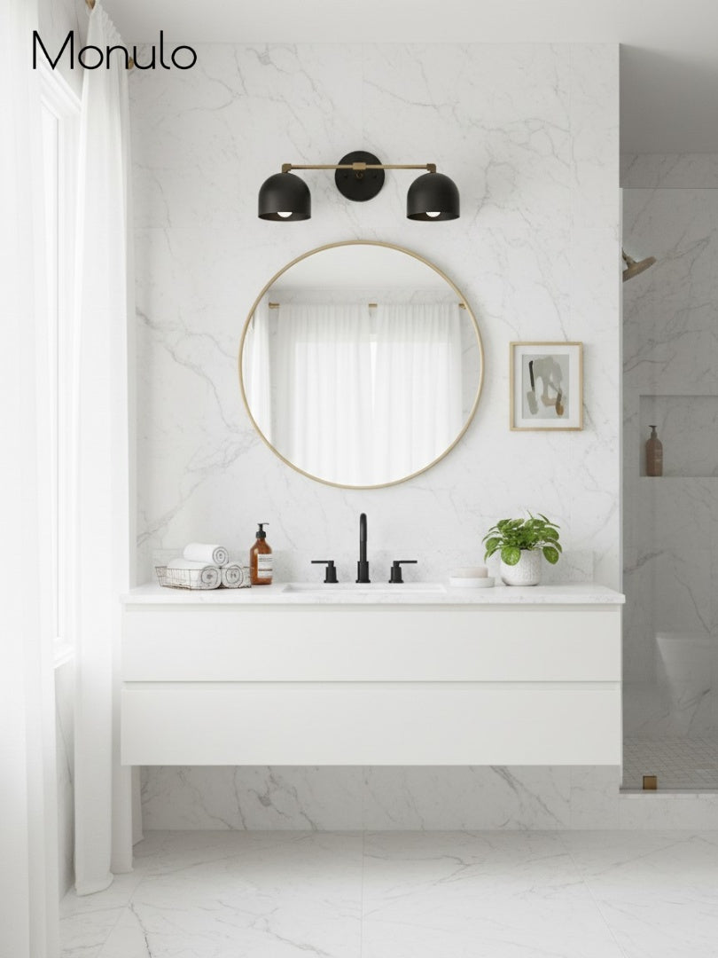 Metio Dome Vanity Wall Light – Mid-Century Fixture for Bathroom