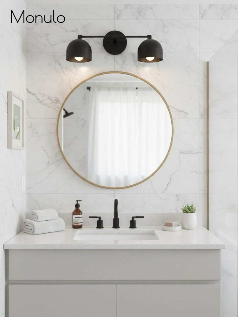 Metio Dome Vanity Wall Light – Mid-Century Fixture for Bathroom