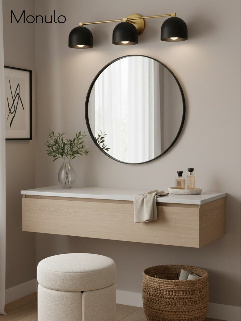 Metio Dome Vanity Wall Light – Mid-Century Fixture for Bathroom