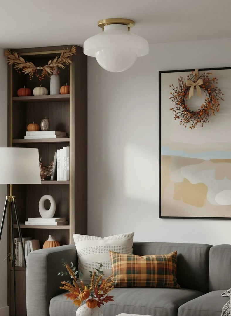 Plafonnier encastré Hanton – Luminaire minimaliste moderne avec abat-jour en verre laiteux et métal 