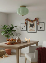 Load image into Gallery viewer, Eloise Flush Mount Milk Glass Ceiling Light – Modern Accent Lighting with Artistic Glass Shade
