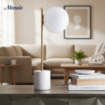 Bild in Gallery-Viewer laden, Alessora Marmor &amp; Metall Minimalistische Tischlampe – Moderner Schreibtisch- oder Nachttischlampe