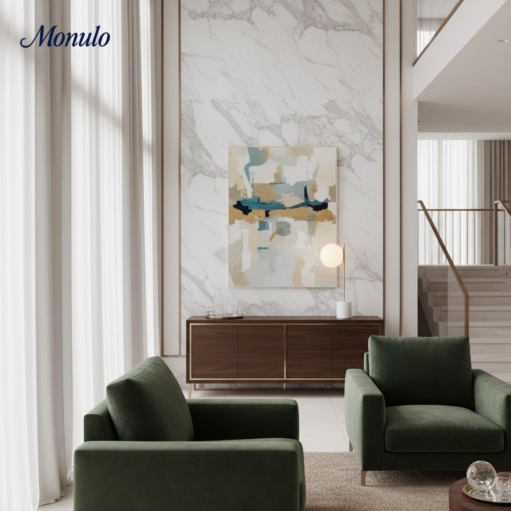 Alessora Marmor & Metall Minimalistische Tischlampe – Moderner Schreibtisch- oder Nachttischlampe