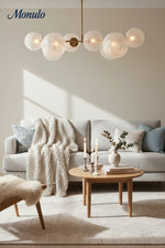 Load image into Gallery viewer, Pawrior Artistic Globe Chandelier Fixture – Soft Ambient Lighting for Dining or Living
