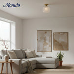 Load image into Gallery viewer, Pelviona Ribbed Glass Pendant Light – Modern Ceiling Fixture for Dining or Bedroom
