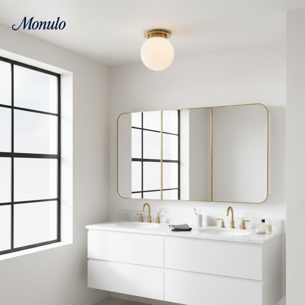 Rivolence Low-Profile Flush Mount Ceiling Lamp – Mid-Century Inspired Design