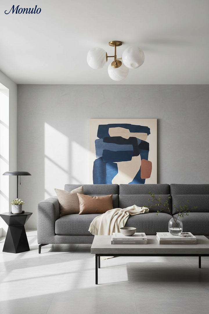 Pawrior Zeitgenössische Glas-Deckenleuchte – Geeignet für Flur & Wohnzimmer