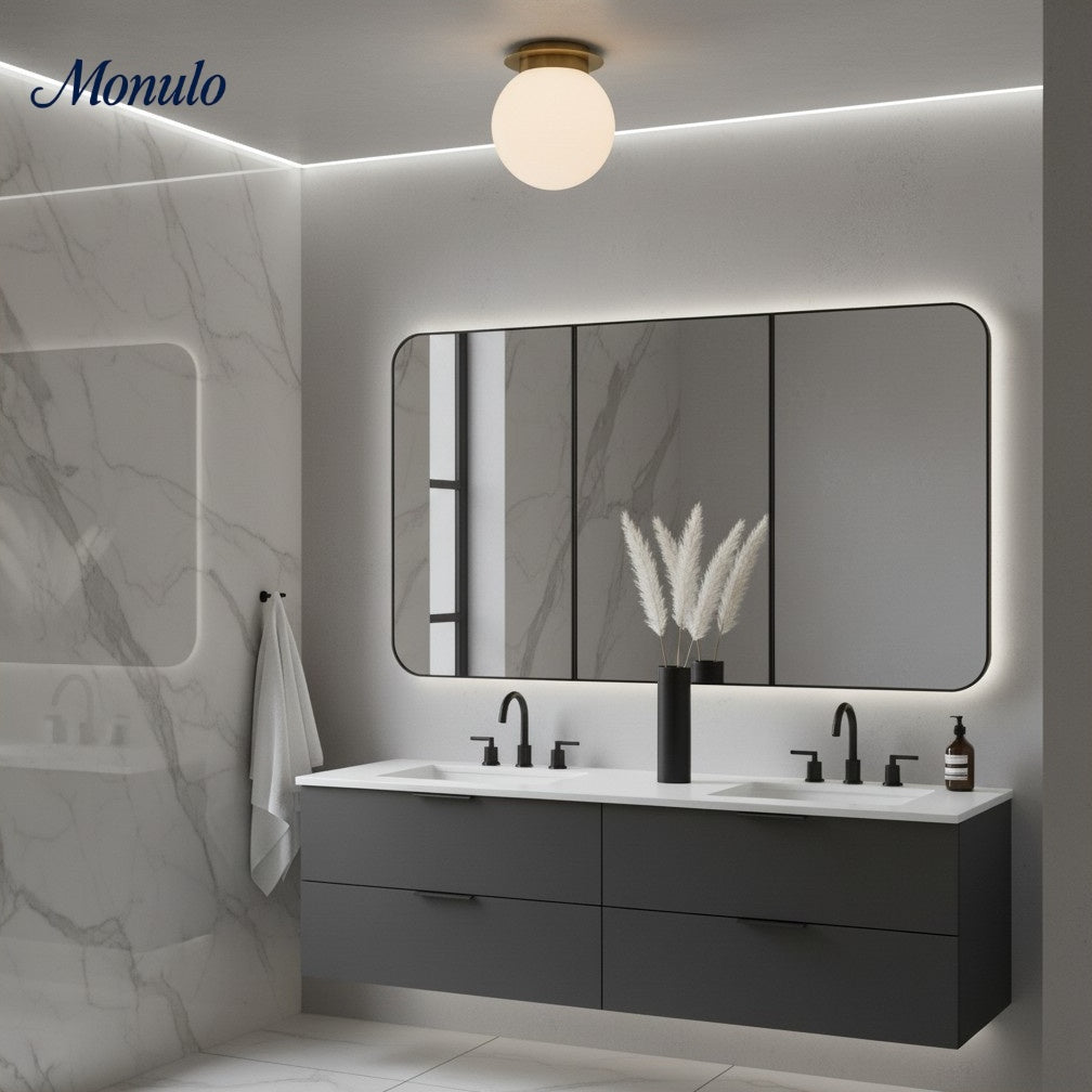 Rivolence Low-Profile Flush Mount Ceiling Lamp – Mid-Century Inspired Design