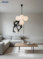 Bild in Gallery-Viewer laden, Ulvara Glas-Kugel Linear Cluster Deckenlampe – Zeitgenössischer Stil für Wohnraum &amp; Kücheninsel
