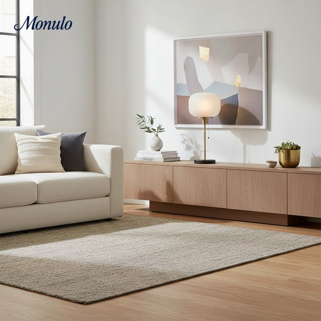 Pelviona Ribbed Glass & Antique Brass Table Lamp – Modern Accent Lighting for Living Room