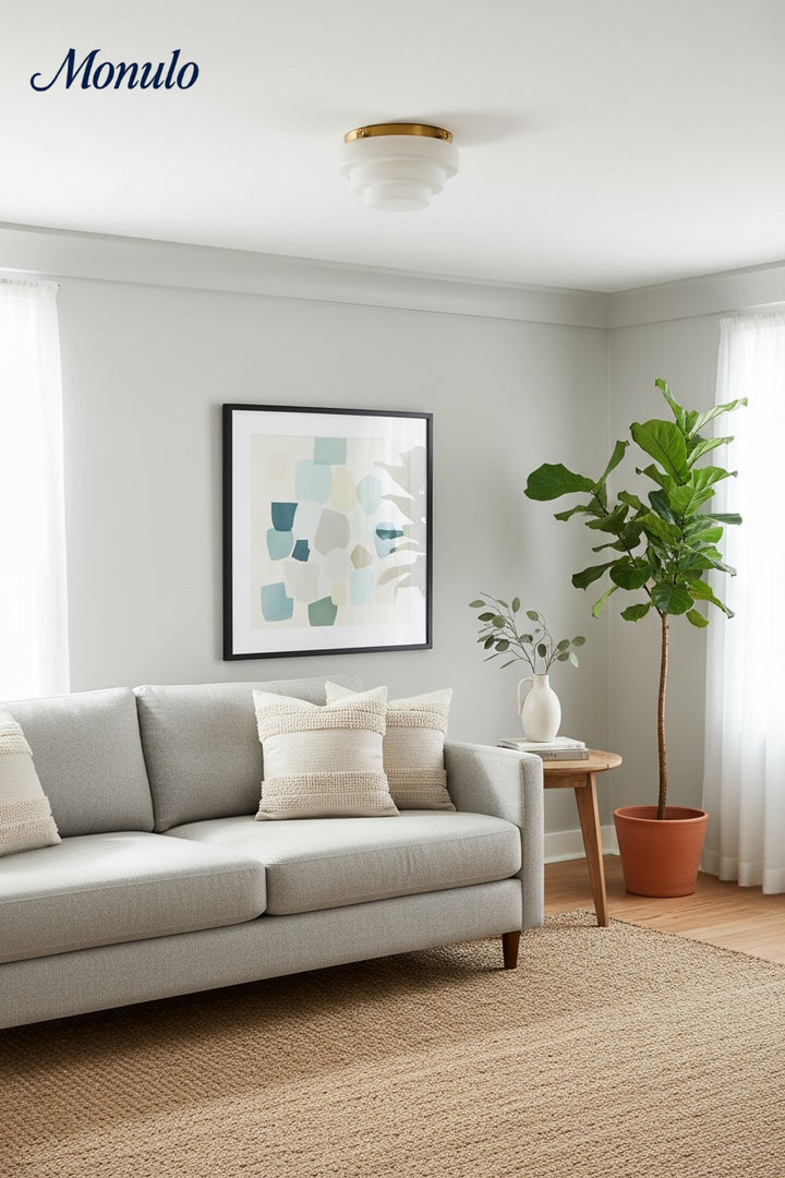 Capigia Layered Frosted Glass & Metal Ceiling Light – Modern Style for Bedroom & Hallway