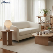 Rivrona Ribbed Glass Texture Modern Table Lamp – Designer Accent Lighting for Bedroom and Living Room