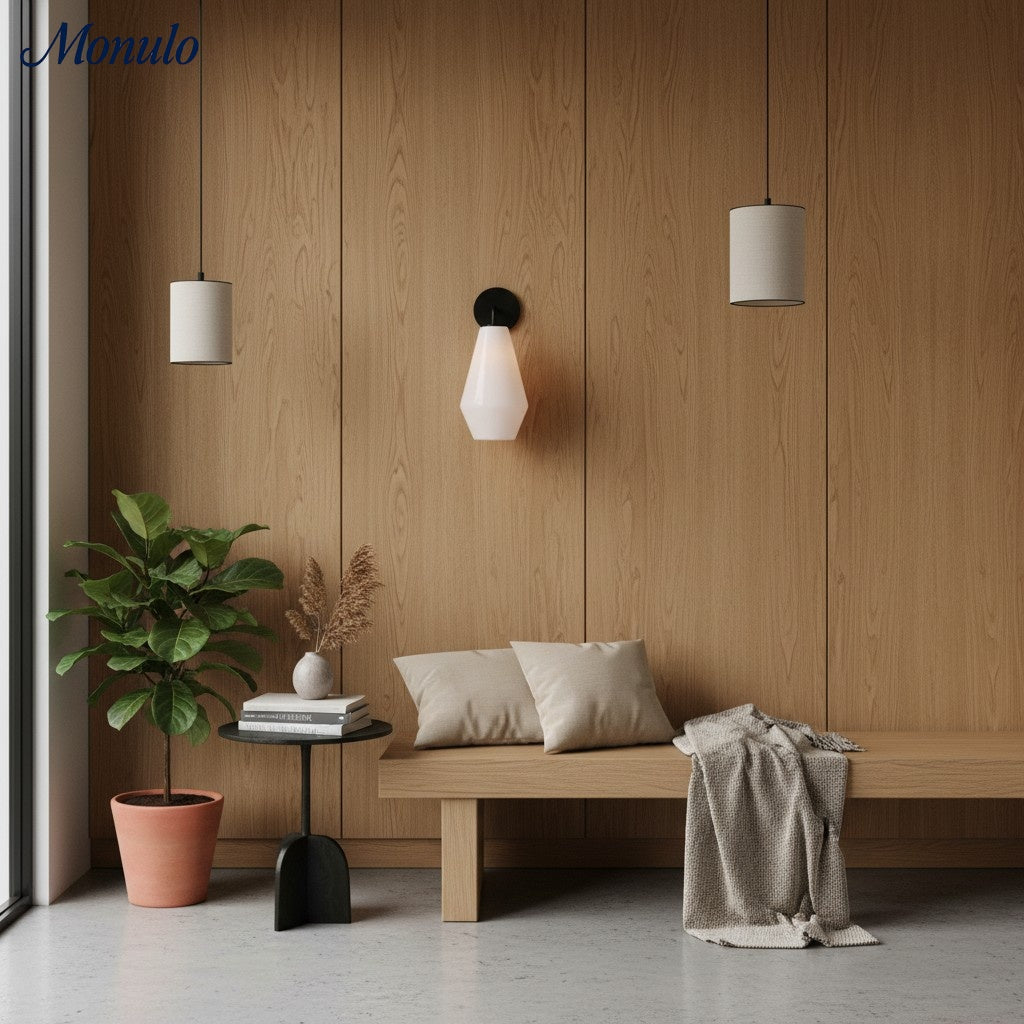 Merin Sculptural Glass Wall Lamp – Geometric Modern Wall Sconce for Bedrooms & Hallways