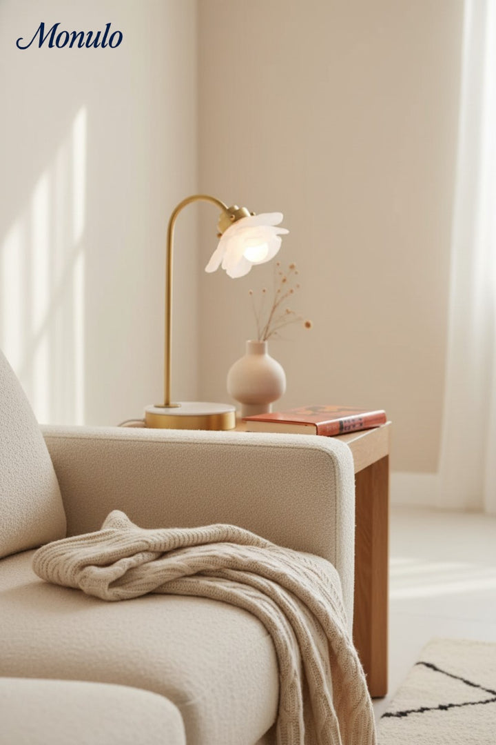 Revalis Contemporary Sculptural Petal Table Lamp – Reading Nook & Nightstand