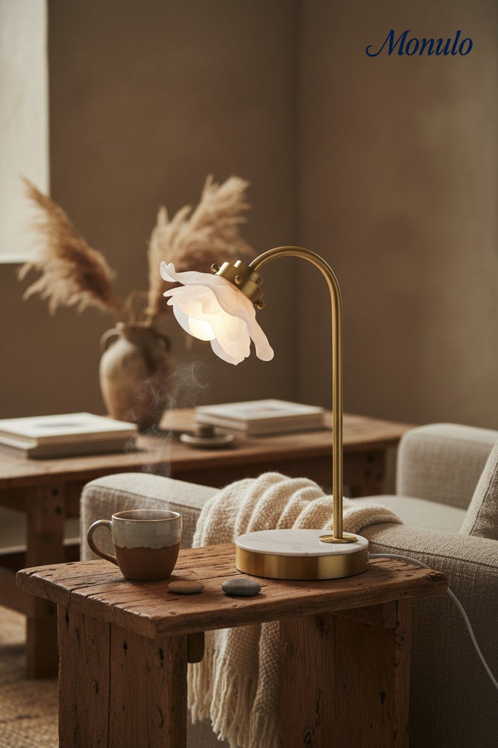 Revalis Contemporary Sculptural Petal Table Lamp – Reading Nook & Nightstand