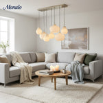 Load image into Gallery viewer, Rivrona Metal &amp; Glass 7-Light Ceiling Chandelier – Contemporary Style for Living &amp; Dining