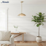 Bild in Gallery-Viewer laden, Elorina Pendelleuchte - Perforierter Metallschirm, Champagnerbronze
