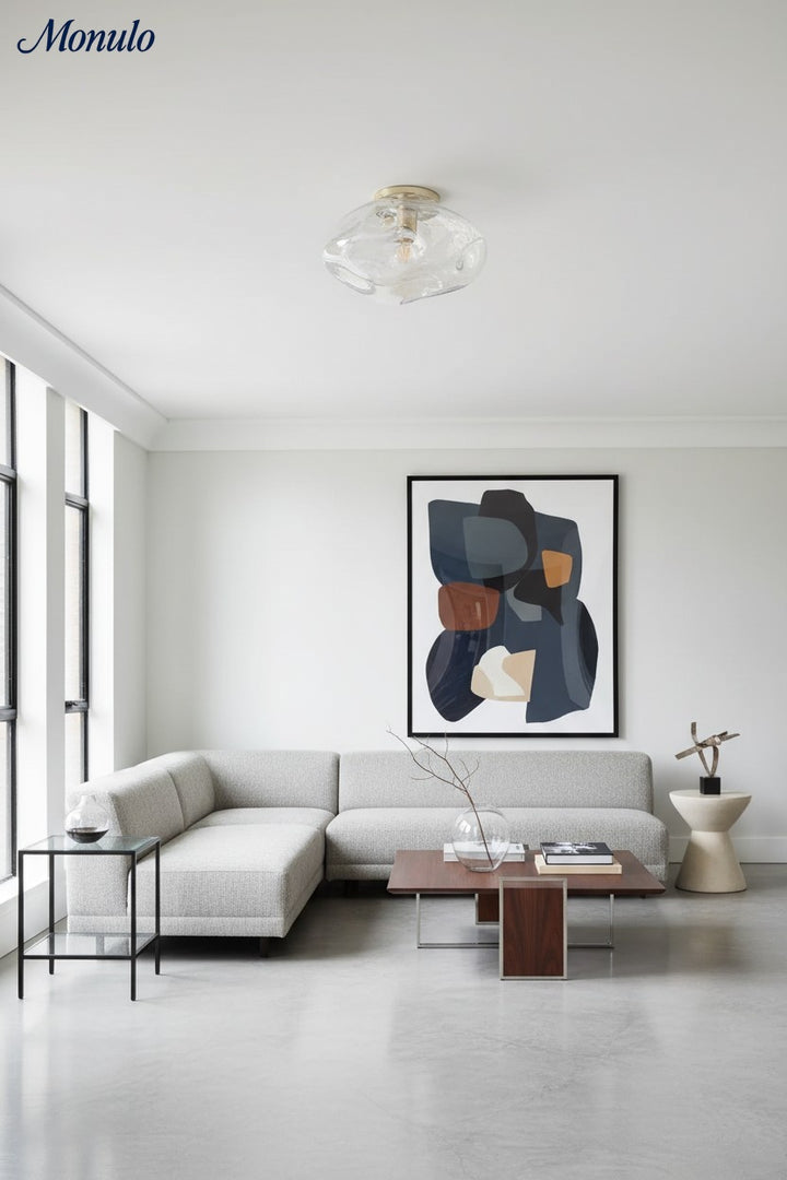 Lightail irisierendes Glas Deckenleuchte Aufputz – modernes elegantes Deckenleuchten-Design für Wohnzimmer／Esszimmer