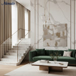 Bild in Gallery-Viewer laden, Merin Skulpturale Glas- &amp; Metall-Dreifach-Kronleuchter – Modernes Minimalistisches Esszimmer-Mittelstück
