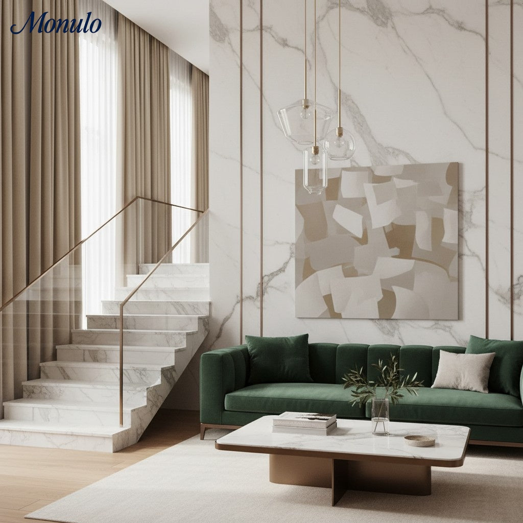 Merin Skulpturale Glas- & Metall-Dreifach-Kronleuchter – Modernes Minimalistisches Esszimmer-Mittelstück