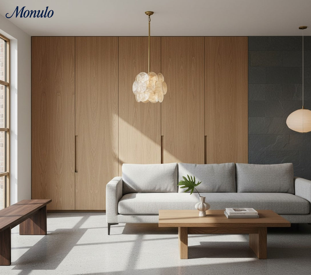 Sevra Cascading Glass Disc Pendant – Modern Vintage Hanging Light for Dining & Entry