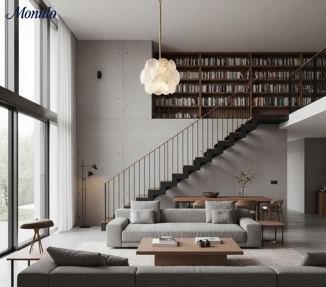 Sevra Cascading Glass Disc Pendant – Modern Vintage Hanging Light for Dining & Entry