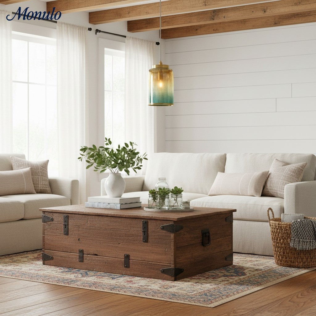 Helvo Mid-Century Inspired Glass Shade Pendant – Stylish Pendant Lighting for Living Area